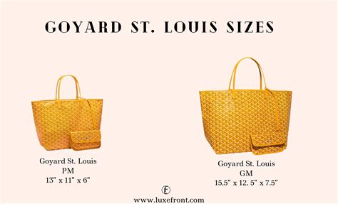 goyard st louis tote bag|goyard tote bag size comparison.